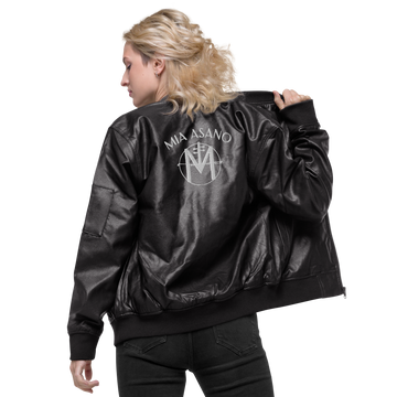 Mia Asano Leather Bomber Jacket